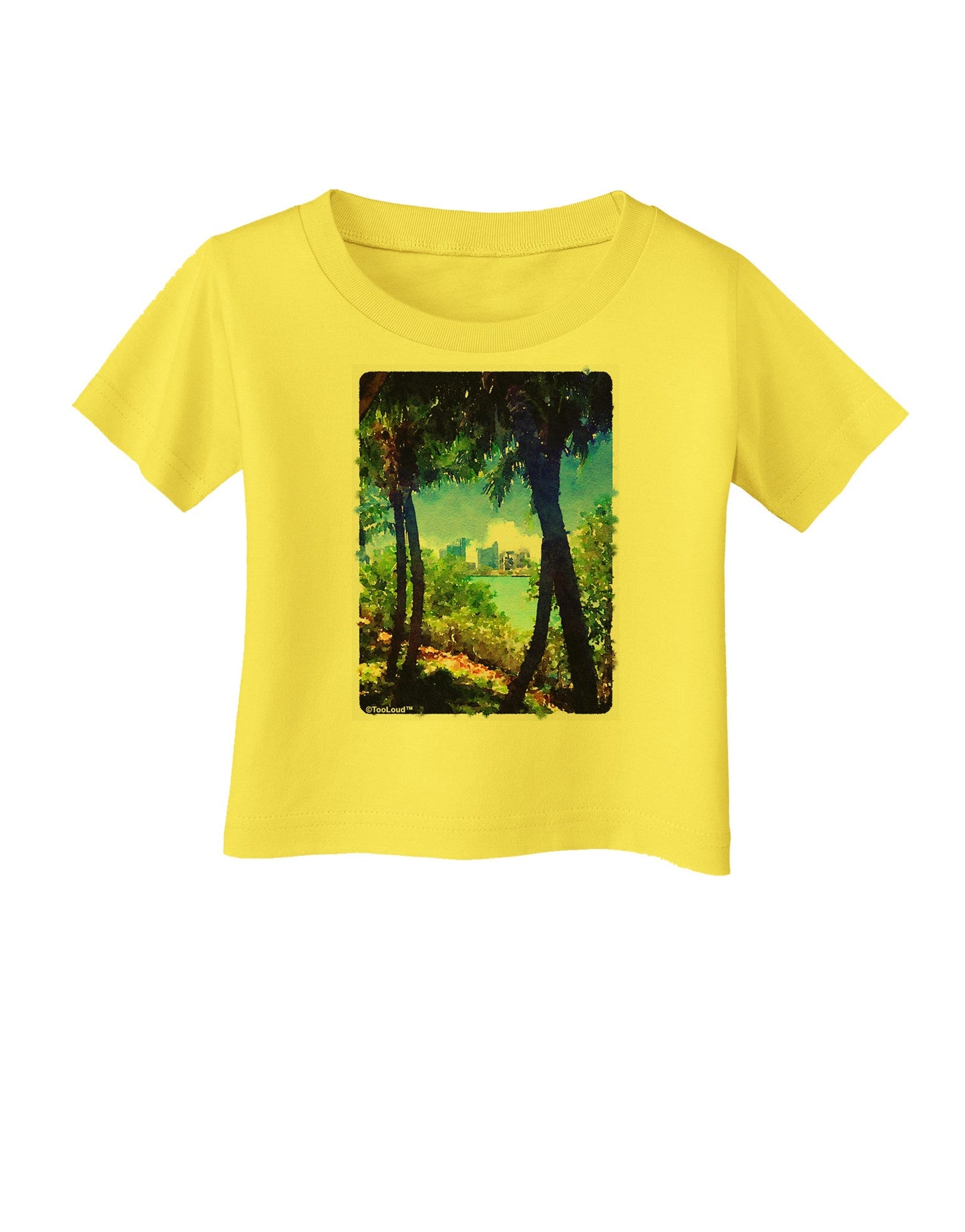 TooLoud Tropical Skyline Infant T-Shirt-Infant T-Shirt-TooLoud-Yellow-06-Months-Davson Sales