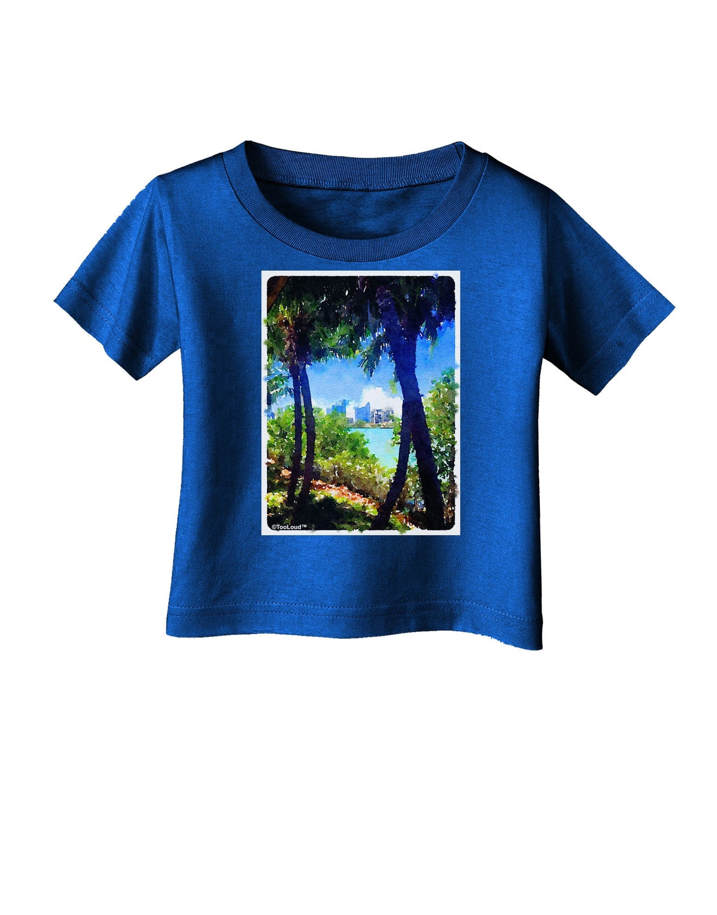 TooLoud Tropical Skyline Infant T-Shirt Dark-Infant T-Shirt-TooLoud-Royal-Blue-06-Months-Davson Sales