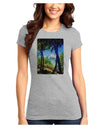 TooLoud Tropical Skyline Juniors T-Shirt-Womens Juniors T-Shirt-TooLoud-Ash-Gray-Juniors Fitted X-Small-Davson Sales