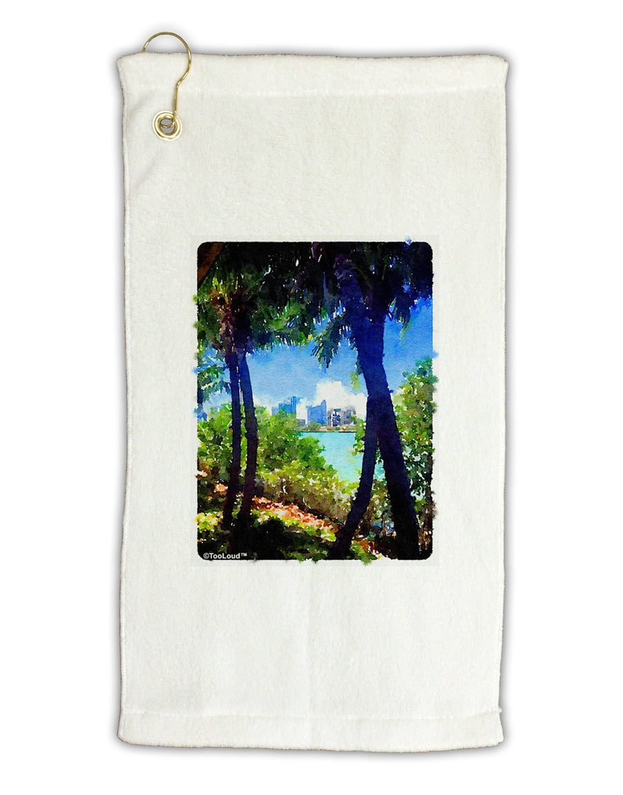 TooLoud Tropical Skyline Micro Terry Gromet Golf Towel 11&#x22;x19-Golf Towel-TooLoud-White-Davson Sales