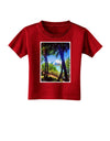 TooLoud Tropical Skyline Toddler T-Shirt Dark-Toddler T-Shirt-TooLoud-Red-2T-Davson Sales