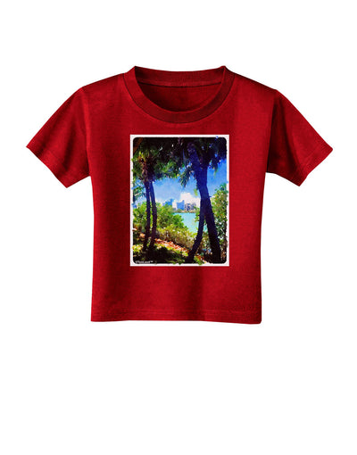 TooLoud Tropical Skyline Toddler T-Shirt Dark-Toddler T-Shirt-TooLoud-Red-2T-Davson Sales