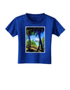 TooLoud Tropical Skyline Toddler T-Shirt Dark-Toddler T-Shirt-TooLoud-Royal-Blue-2T-Davson Sales