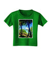 TooLoud Tropical Skyline Toddler T-Shirt Dark-Toddler T-Shirt-TooLoud-Clover-Green-2T-Davson Sales