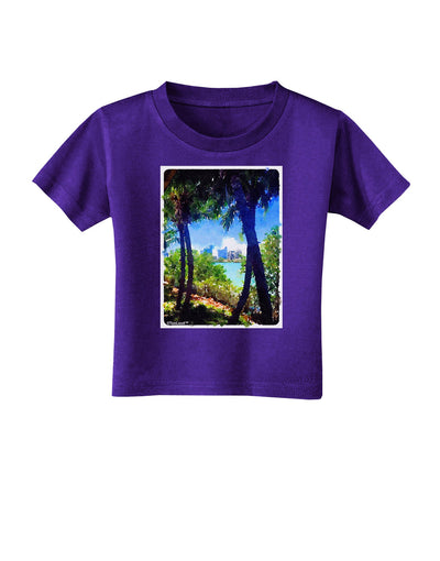 TooLoud Tropical Skyline Toddler T-Shirt Dark-Toddler T-Shirt-TooLoud-Purple-2T-Davson Sales