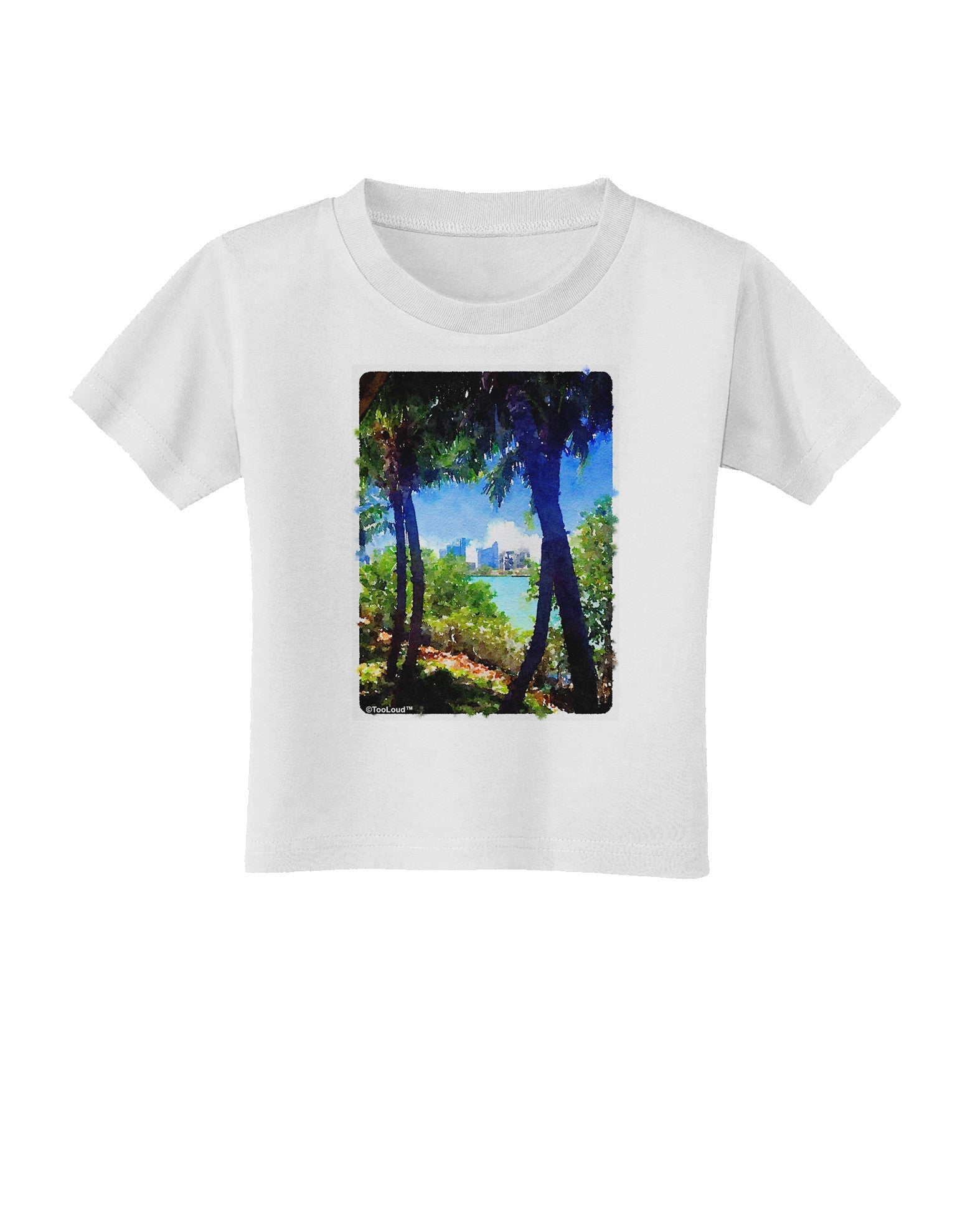 TooLoud Tropical Skyline Toddler T-Shirt-Toddler T-Shirt-TooLoud-White-2T-Davson Sales
