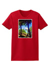 TooLoud Tropical Skyline Womens Dark T-Shirt-TooLoud-Red-X-Small-Davson Sales