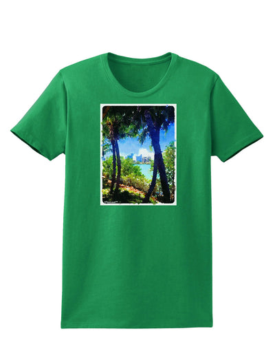 TooLoud Tropical Skyline Womens Dark T-Shirt-TooLoud-Kelly-Green-X-Small-Davson Sales