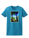 TooLoud Tropical Skyline Womens Dark T-Shirt-TooLoud-Turquoise-X-Small-Davson Sales