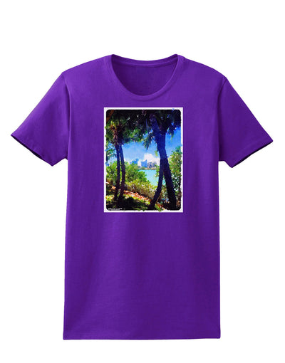 TooLoud Tropical Skyline Womens Dark T-Shirt-TooLoud-Purple-X-Small-Davson Sales