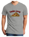 TooLoud True Love - Pizza Adult V-Neck T-shirt-Mens V-Neck T-Shirt-TooLoud-HeatherGray-Small-Davson Sales