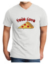 TooLoud True Love - Pizza Adult V-Neck T-shirt-Mens V-Neck T-Shirt-TooLoud-White-Small-Davson Sales