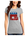 TooLoud Trump Bubble Symbol Juniors Petite T-Shirt-T-Shirts Juniors Tops-TooLoud-Ash-Gray-Juniors Fitted X-Small-Davson Sales