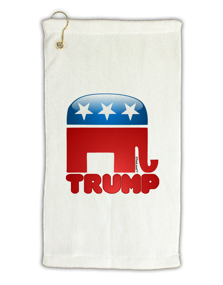 TooLoud Trump Bubble Symbol Micro Terry Gromet Golf Towel 11&#x22;x19-Golf Towel-TooLoud-White-Davson Sales