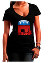 TooLoud Trump Bubble Symbol Womens V-Neck Dark T-Shirt-Womens V-Neck T-Shirts-TooLoud-Black-Juniors Fitted Small-Davson Sales