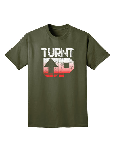 TooLoud Turnt Up Distressed Adult Dark T-Shirt-Mens T-Shirt-TooLoud-Military-Green-Small-Davson Sales