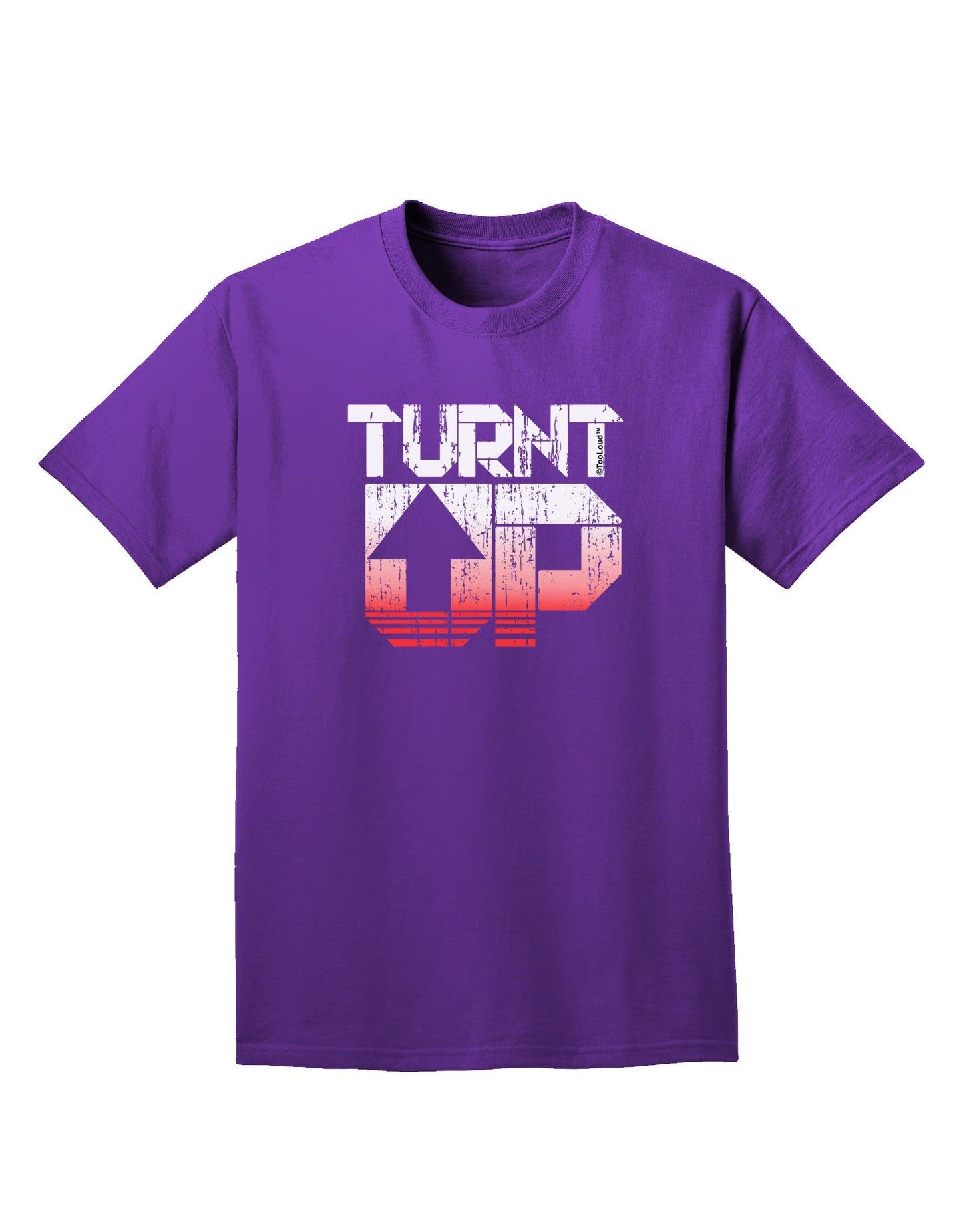 TooLoud Turnt Up Distressed Adult Dark T-Shirt-Mens T-Shirt-TooLoud-Purple-Small-Davson Sales