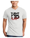 TooLoud Turnt Up Distressed Adult V-Neck T-shirt-Mens V-Neck T-Shirt-TooLoud-White-Small-Davson Sales