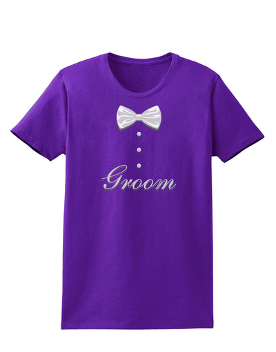 TooLoud Tuxedo - Groom Womens Dark T-Shirt-TooLoud-Purple-X-Small-Davson Sales