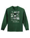 TooLoud Twelve Days of Christmas Text Adult Long Sleeve Dark T-Shirt-TooLoud-Dark-Green-Small-Davson Sales