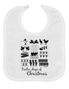 TooLoud Twelve Days of Christmas Text Baby Bib