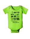 TooLoud Twelve Days of Christmas Text Baby Romper Bodysuit-Baby Romper-TooLoud-Lime-06-Months-Davson Sales