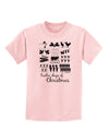 TooLoud Twelve Days of Christmas Text Childrens T-Shirt-Childrens T-Shirt-TooLoud-PalePink-X-Small-Davson Sales