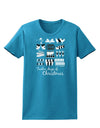 TooLoud Twelve Days of Christmas Text Womens Dark T-Shirt-TooLoud-Turquoise-X-Small-Davson Sales