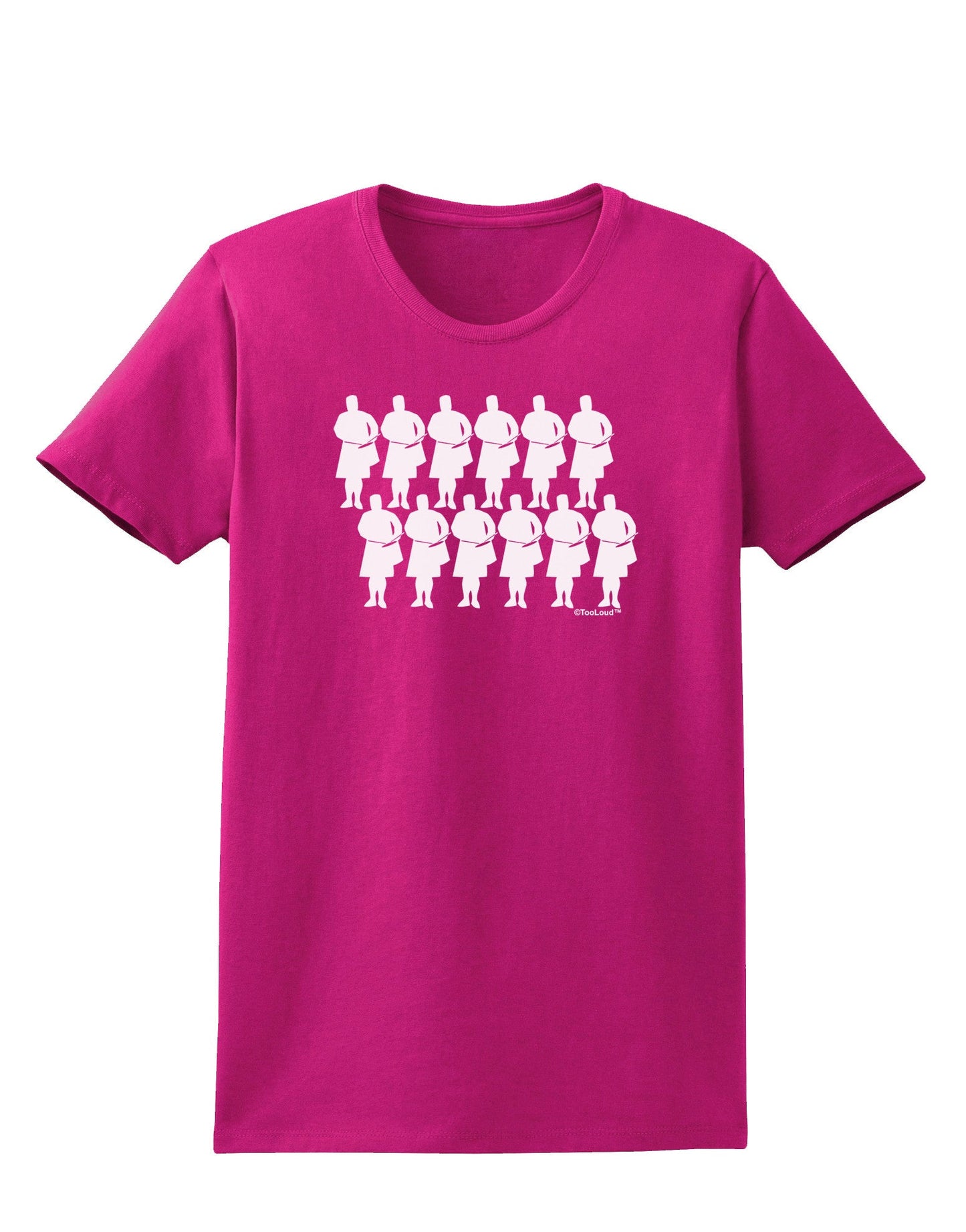 TooLoud Twelve Drummers Drumming Womens Dark T-Shirt-TooLoud-Hot-Pink-Small-Davson Sales