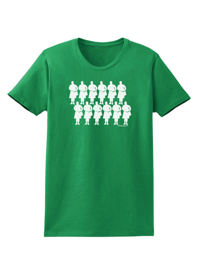 TooLoud Twelve Drummers Drumming Womens Dark T-Shirt-TooLoud-Kelly-Green-X-Small-Davson Sales