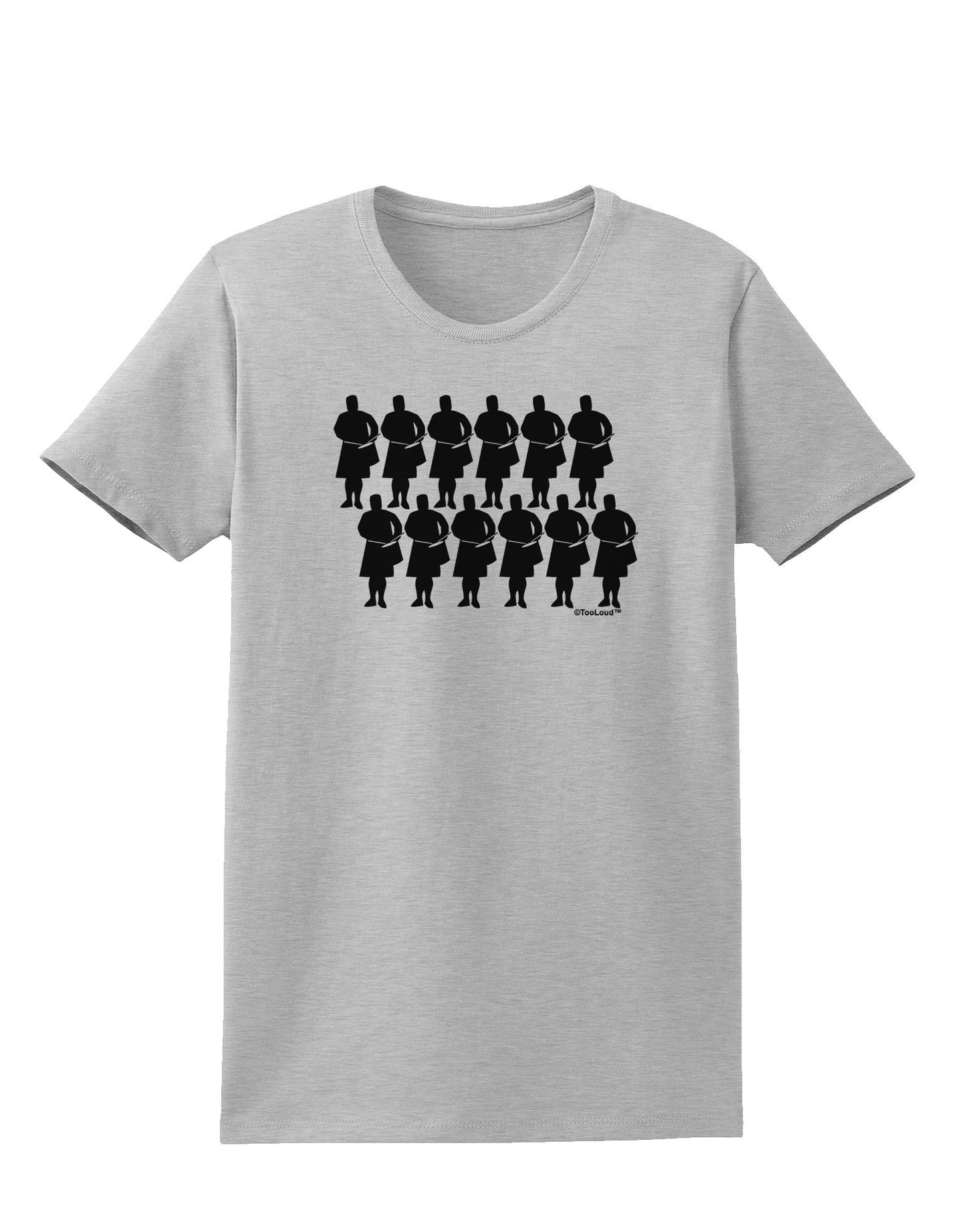 TooLoud Twelve Drummers Drumming Womens T-Shirt-Womens T-Shirt-TooLoud-AshGray-X-Small-Davson Sales