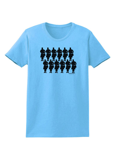 TooLoud Twelve Drummers Drumming Womens T-Shirt-Womens T-Shirt-TooLoud-Aquatic-Blue-X-Small-Davson Sales