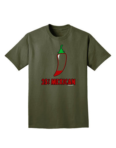 TooLoud Twenty-Five Percent Mexican Adult Dark T-Shirt-Mens T-Shirt-TooLoud-Military-Green-Small-Davson Sales