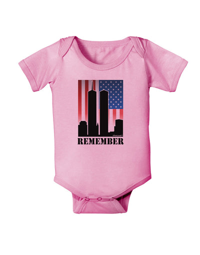 TooLoud Twin Towers Remember Baby Romper Bodysuit-Baby Romper-TooLoud-Pink-06-Months-Davson Sales