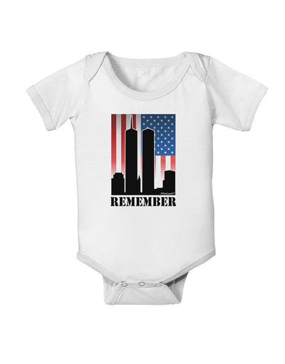 TooLoud Twin Towers Remember Baby Romper Bodysuit-Baby Romper-TooLoud-White-06-Months-Davson Sales