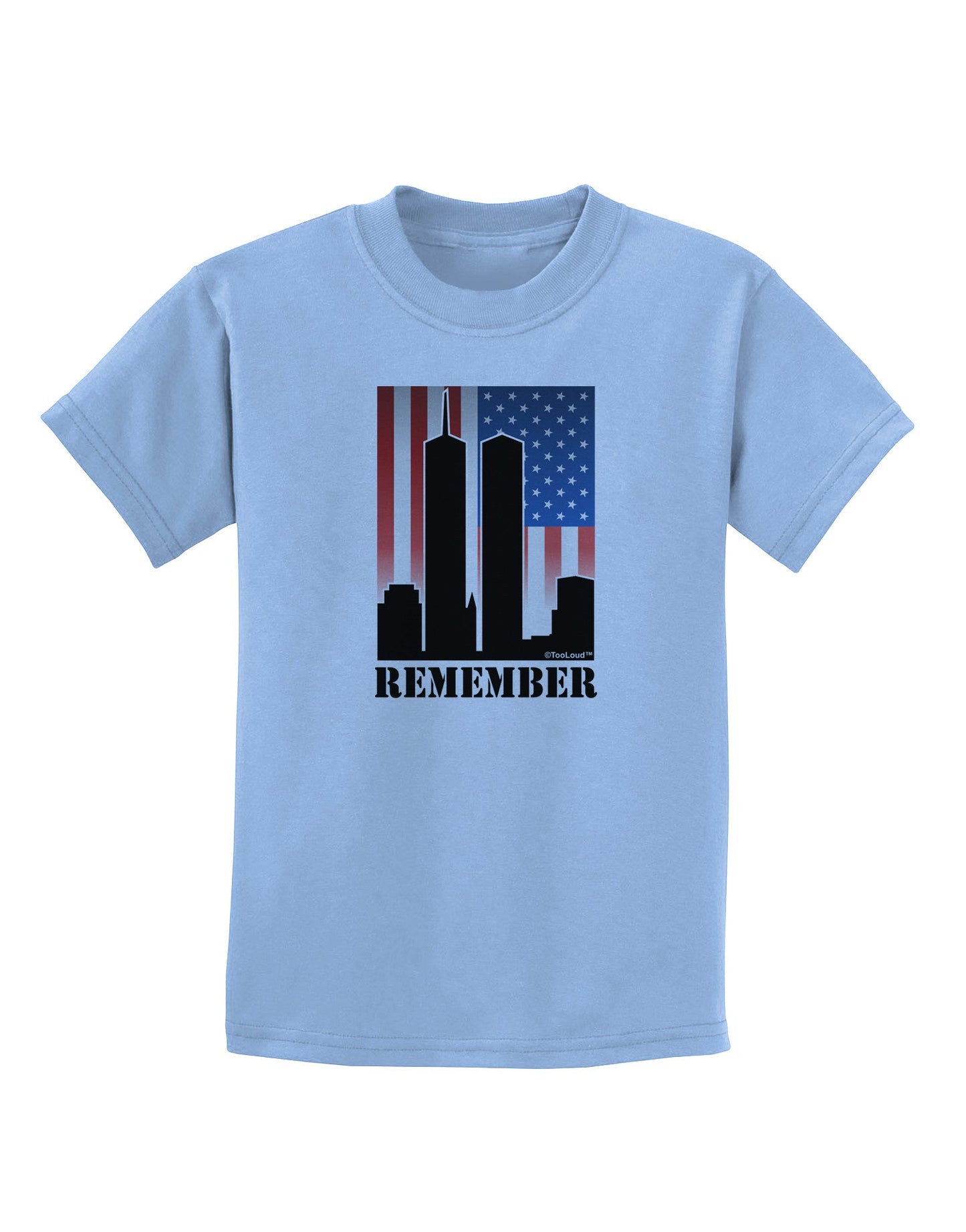 TooLoud Twin Towers Remember Childrens T-Shirt-Childrens T-Shirt-TooLoud-Light-Blue-X-Small-Davson Sales