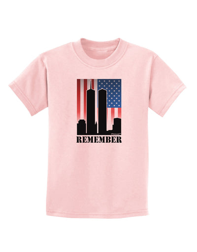 TooLoud Twin Towers Remember Childrens T-Shirt-Childrens T-Shirt-TooLoud-PalePink-X-Small-Davson Sales