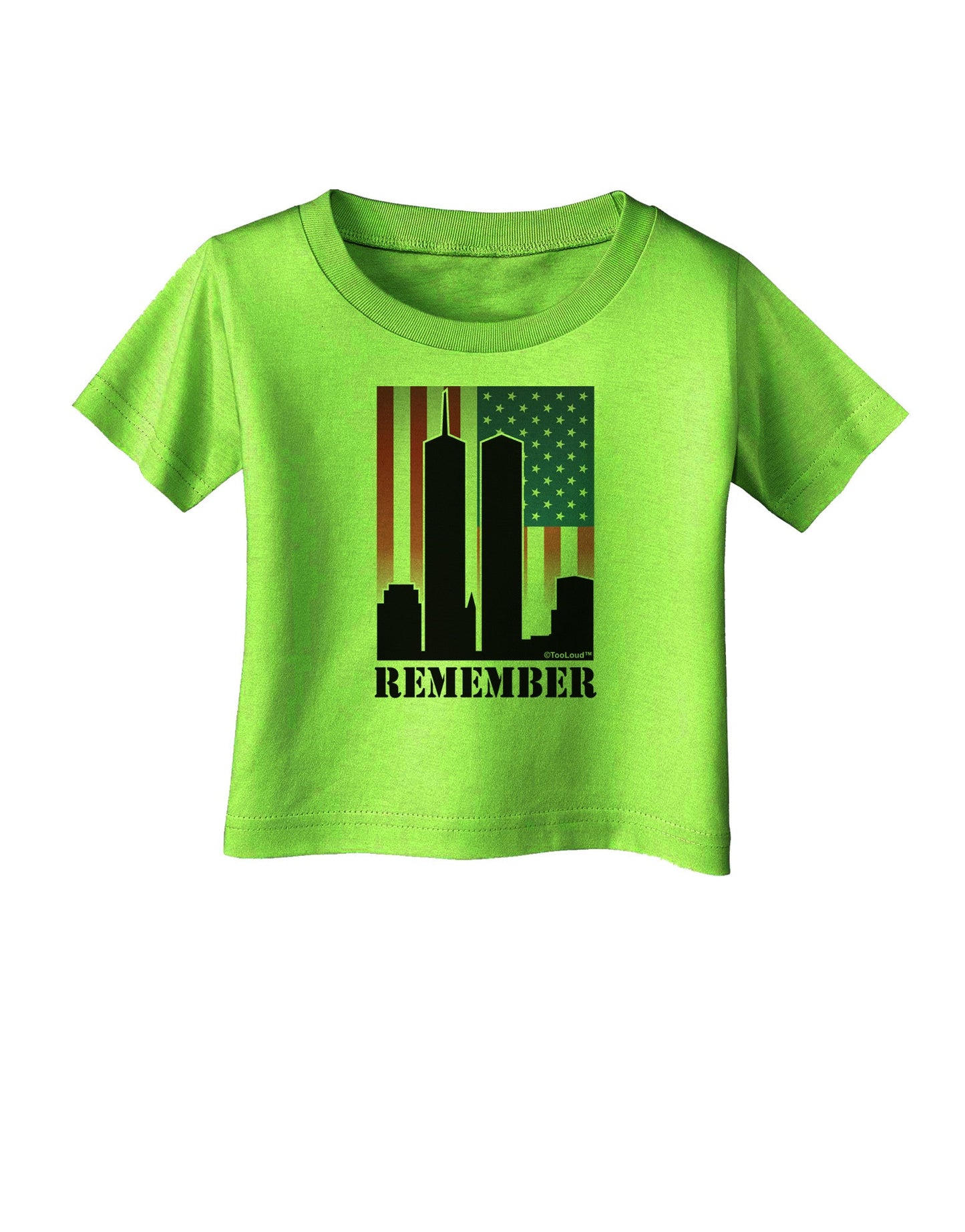TooLoud Twin Towers Remember Infant T-Shirt-Infant T-Shirt-TooLoud-Lime-Green-06-Months-Davson Sales
