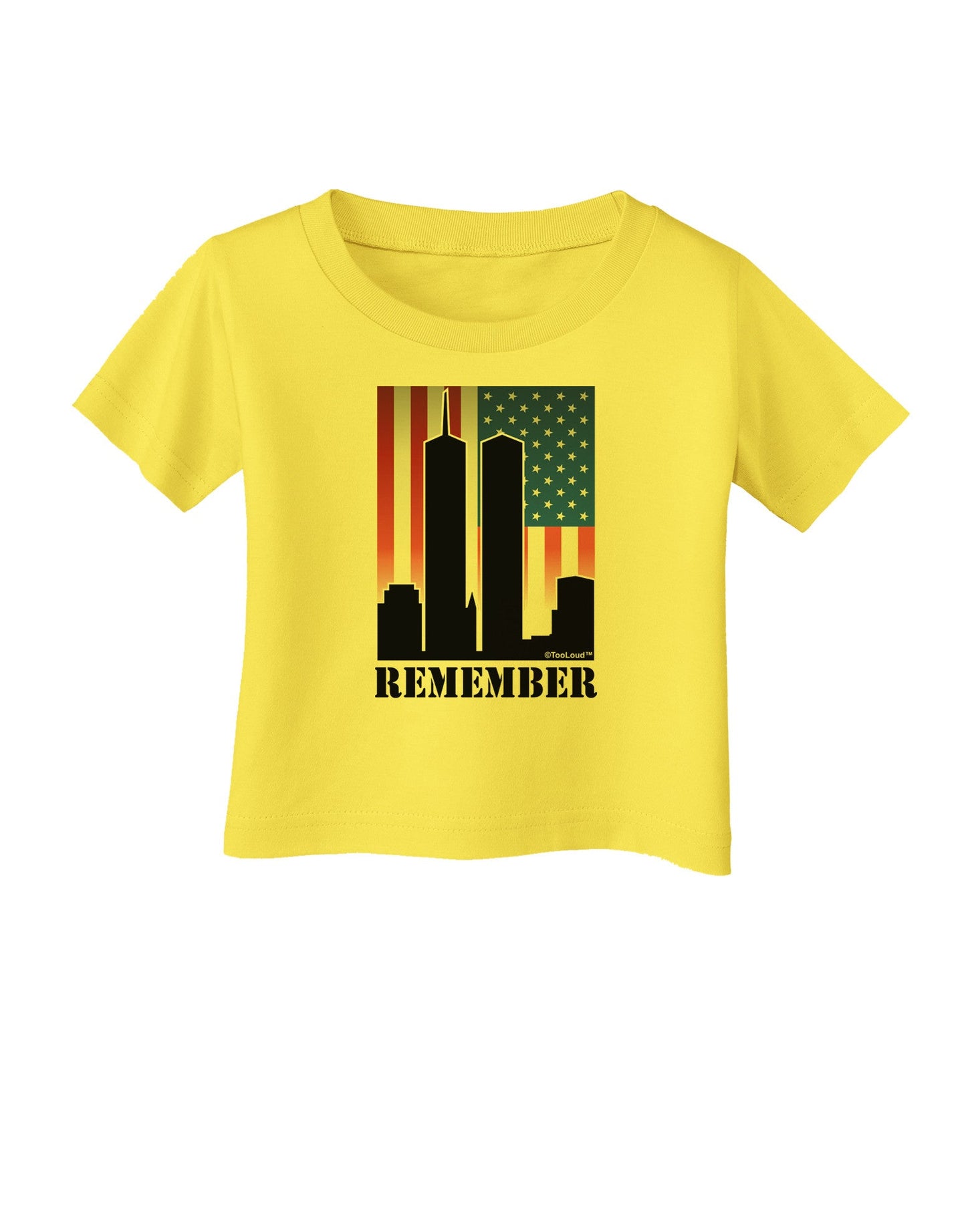 TooLoud Twin Towers Remember Infant T-Shirt-Infant T-Shirt-TooLoud-Yellow-06-Months-Davson Sales
