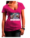 TooLoud Two Bighorn Rams Text Juniors V-Neck Dark T-Shirt-Womens V-Neck T-Shirts-TooLoud-Hot-Pink-Juniors Fitted Small-Davson Sales