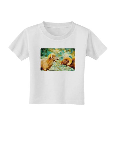 TooLoud Two Bighorn Rams Watercolor Toddler T-Shirt-Toddler T-Shirt-TooLoud-White-2T-Davson Sales