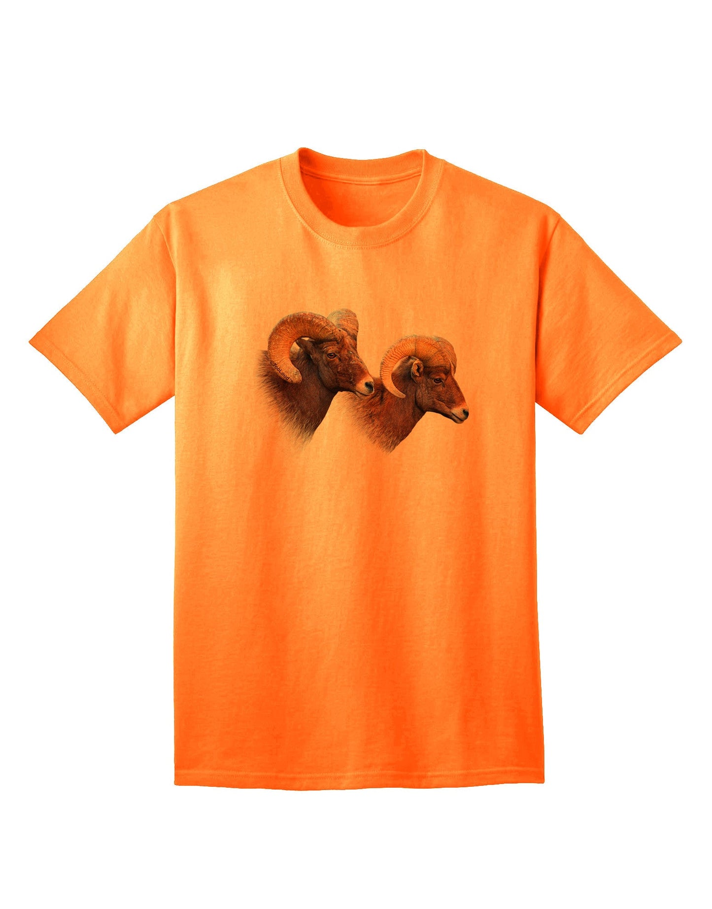 TooLoud Two Majestic Bighorn Rams - Premium Adult T-Shirt for the Modern Trendsetter-Mens T-shirts-TooLoud-Neon-Orange-Small-Davson Sales