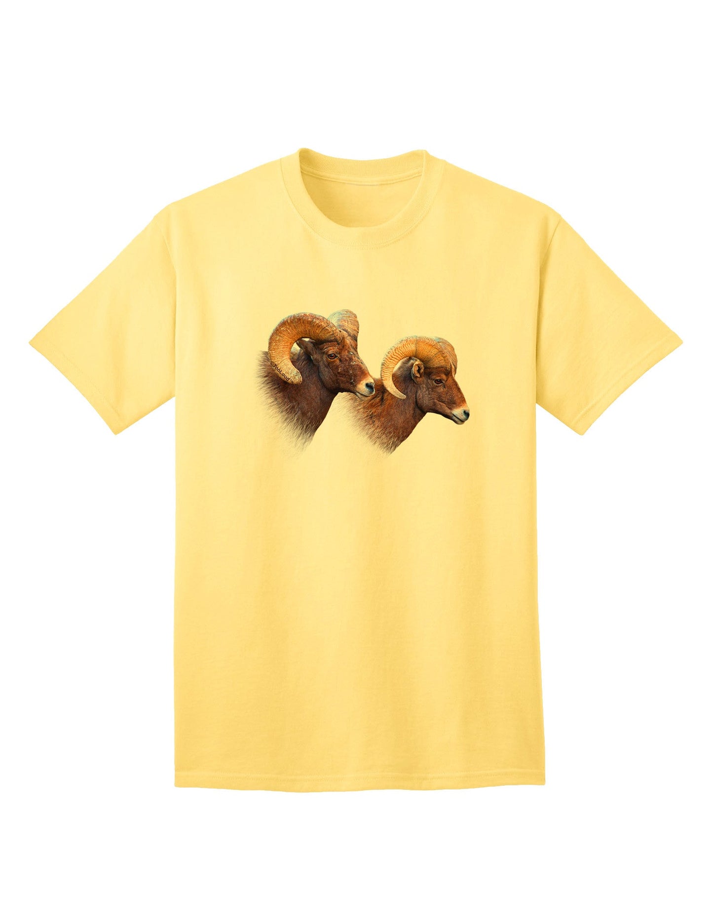 TooLoud Two Majestic Bighorn Rams - Premium Adult T-Shirt for the Modern Trendsetter-Mens T-shirts-TooLoud-Yellow-Small-Davson Sales