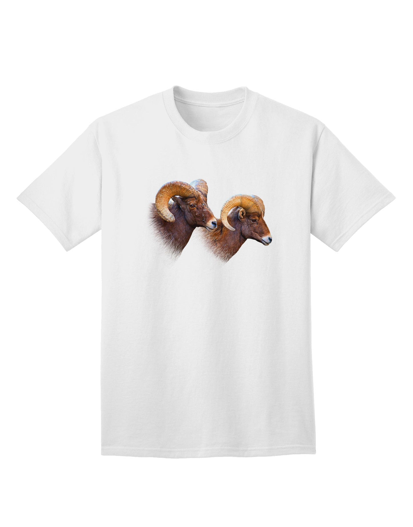 TooLoud Two Majestic Bighorn Rams - Premium Adult T-Shirt for the Modern Trendsetter-Mens T-shirts-TooLoud-White-Small-Davson Sales