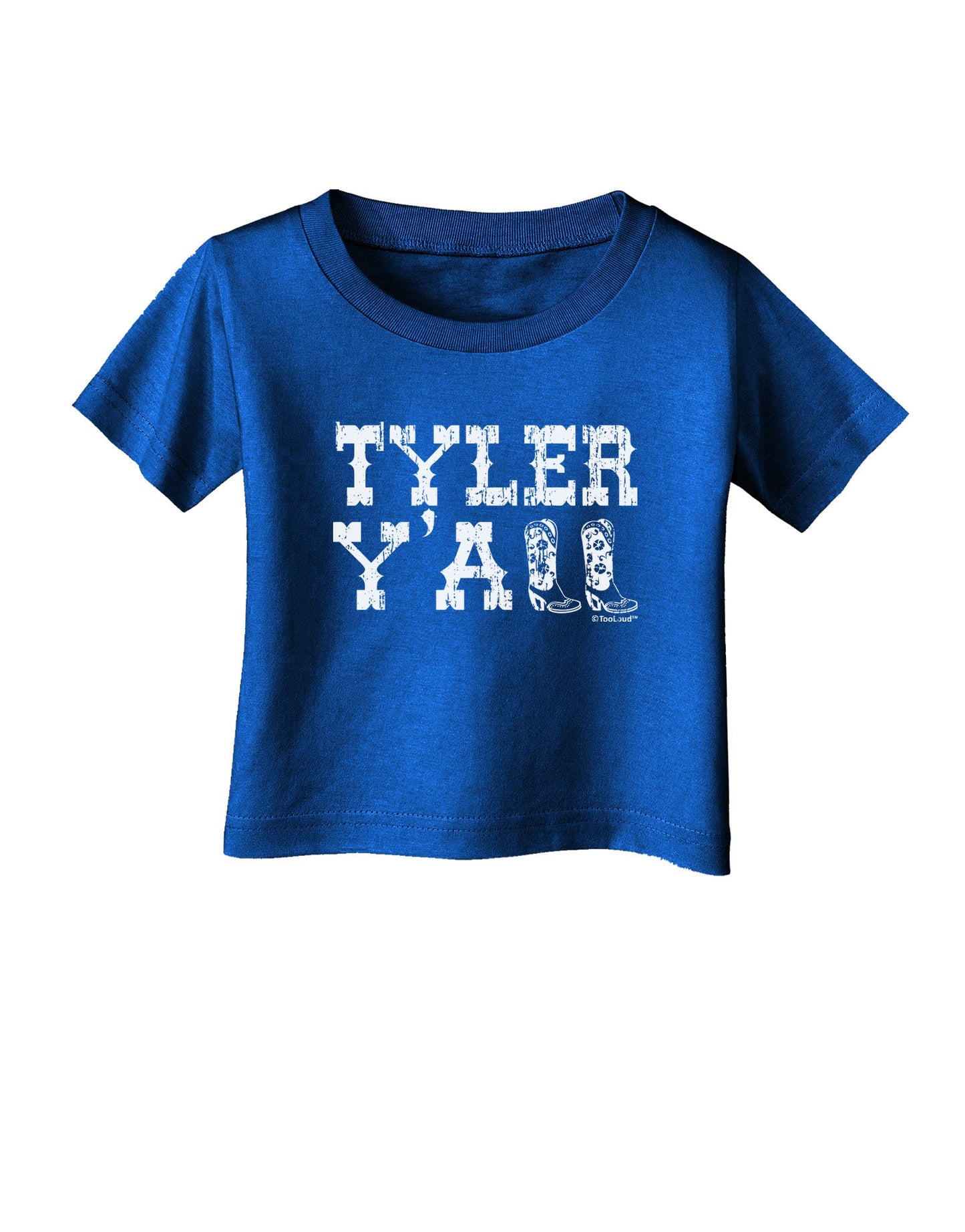 TooLoud Tyler Y'all - Southwestern Style Infant T-Shirt Dark-Infant T-Shirt-TooLoud-Royal-Blue-06-Months-Davson Sales
