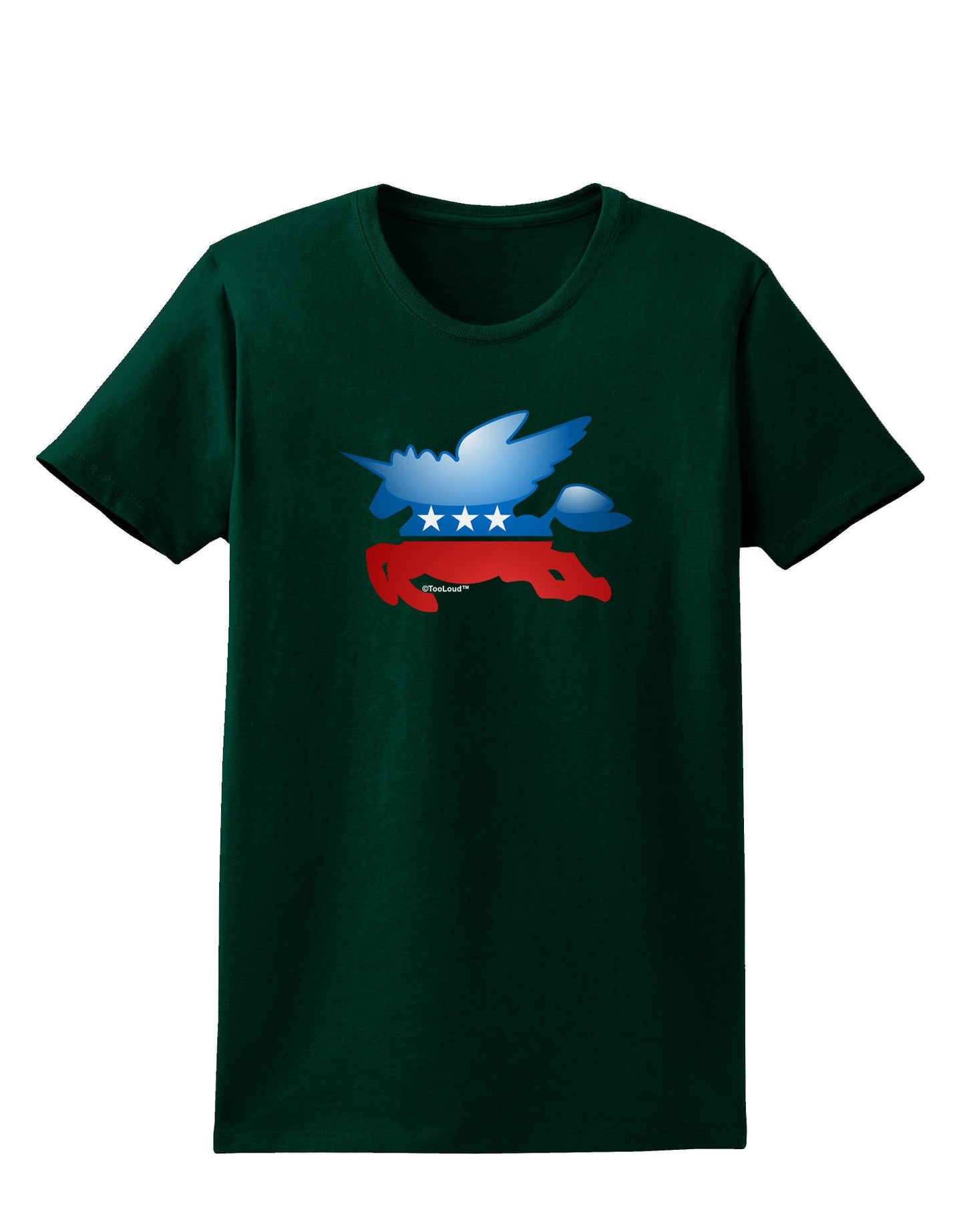 TooLoud Unicorn Political Symbol Womens Dark T-Shirt-TooLoud-Forest-Green-Small-Davson Sales