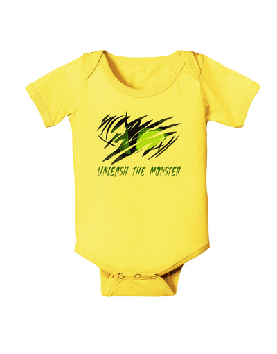 TooLoud Unleash The Monster Baby Romper Bodysuit-Baby Romper-TooLoud-Yellow-06-Months-Davson Sales