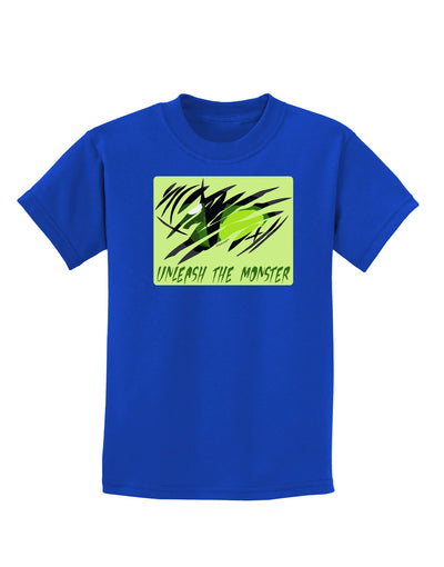 TooLoud Unleash The Monster Childrens Dark T-Shirt-Childrens T-Shirt-TooLoud-Royal-Blue-X-Small-Davson Sales