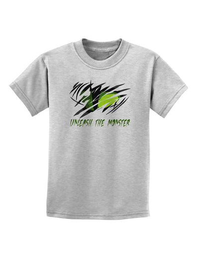 TooLoud Unleash The Monster Childrens T-Shirt-Childrens T-Shirt-TooLoud-AshGray-X-Small-Davson Sales