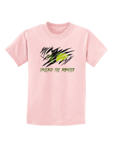 TooLoud Unleash The Monster Childrens T-Shirt-Childrens T-Shirt-TooLoud-PalePink-X-Small-Davson Sales